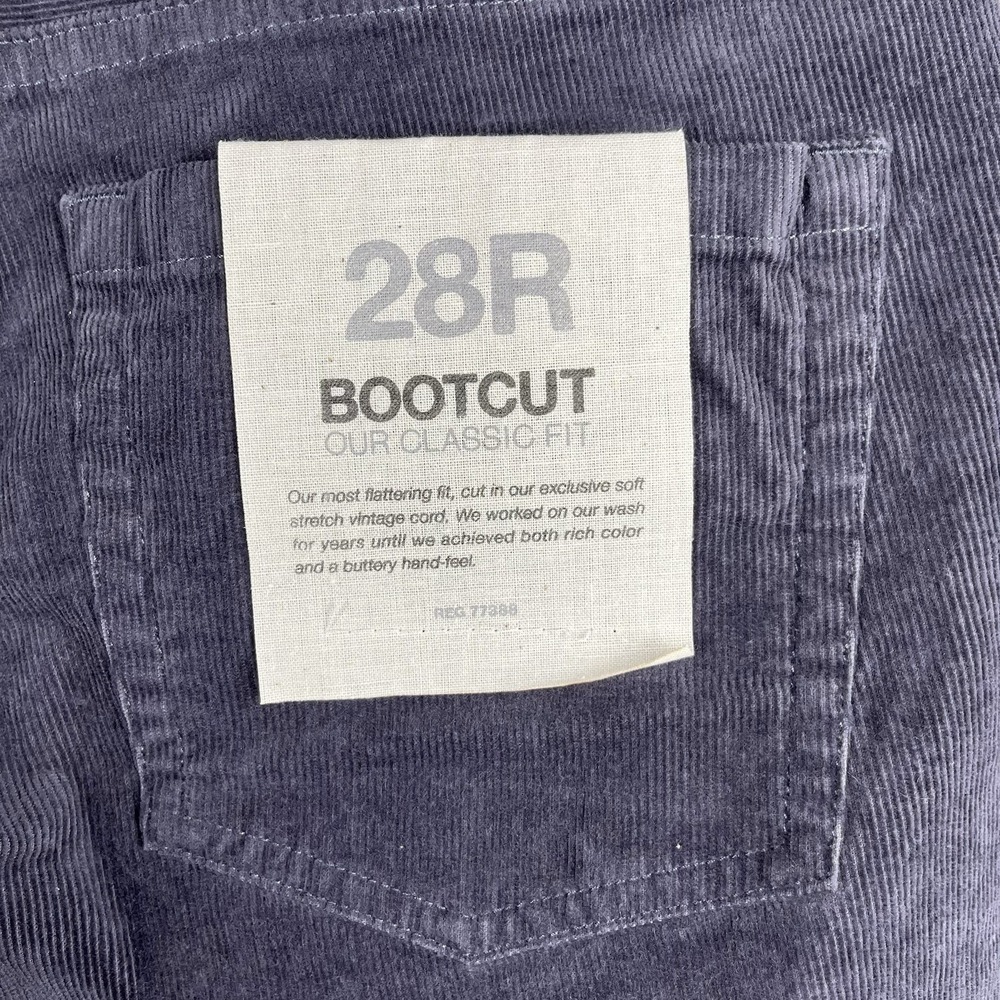 J Crew Bootcut Jeans 28R Gray Vintage Corduroy Favorite Fit Stretch Low Rise NWT - Picture 3 of 8